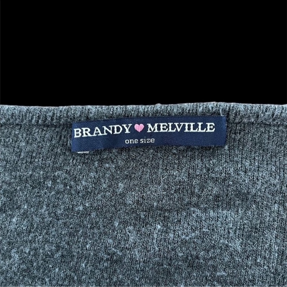 brandy melville grey long sleeve scoop neck top blouse